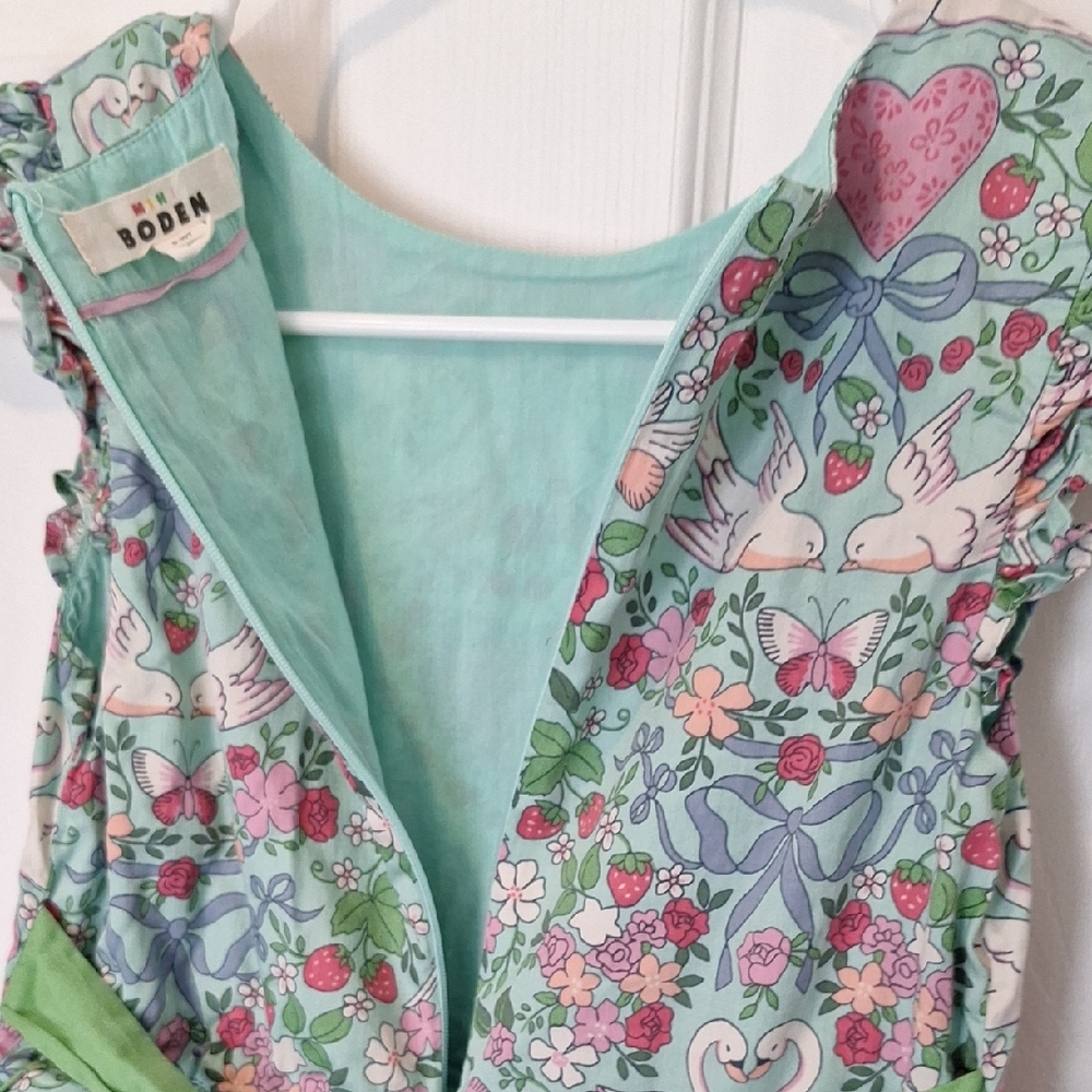 Boden Pastel Floral and Heart Pattern Dress - Picture 6 of 8